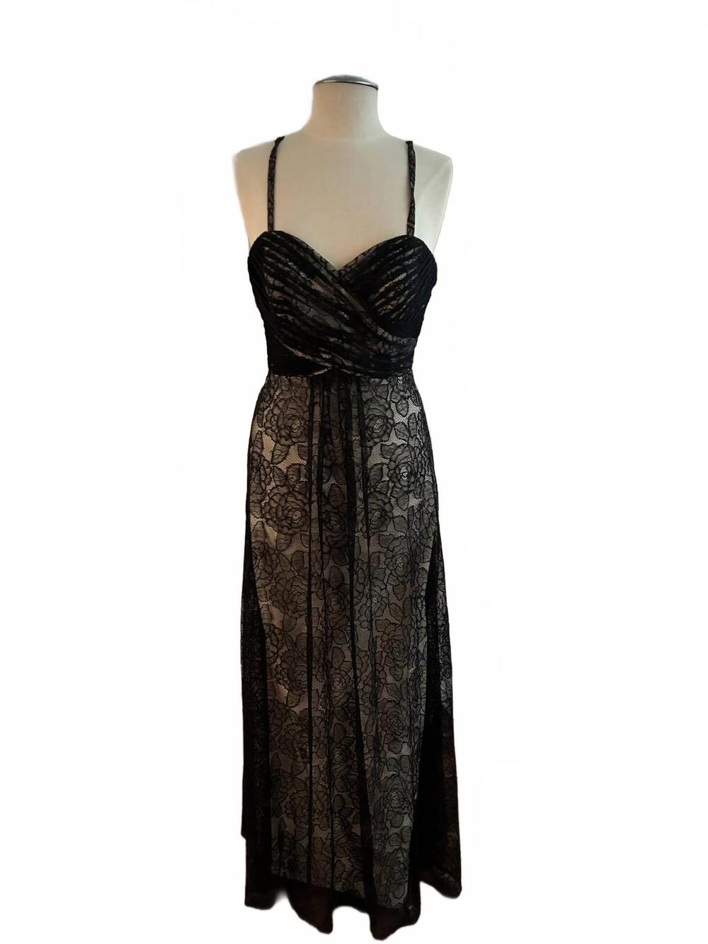 NEW IMPRESSION women's stretch underlay dress in bkack/nude